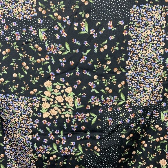 NWT Black Pink Ditsy Floral Button Front Flounce Sleeve Blouse 1XL 14 - Picture 9 of 12